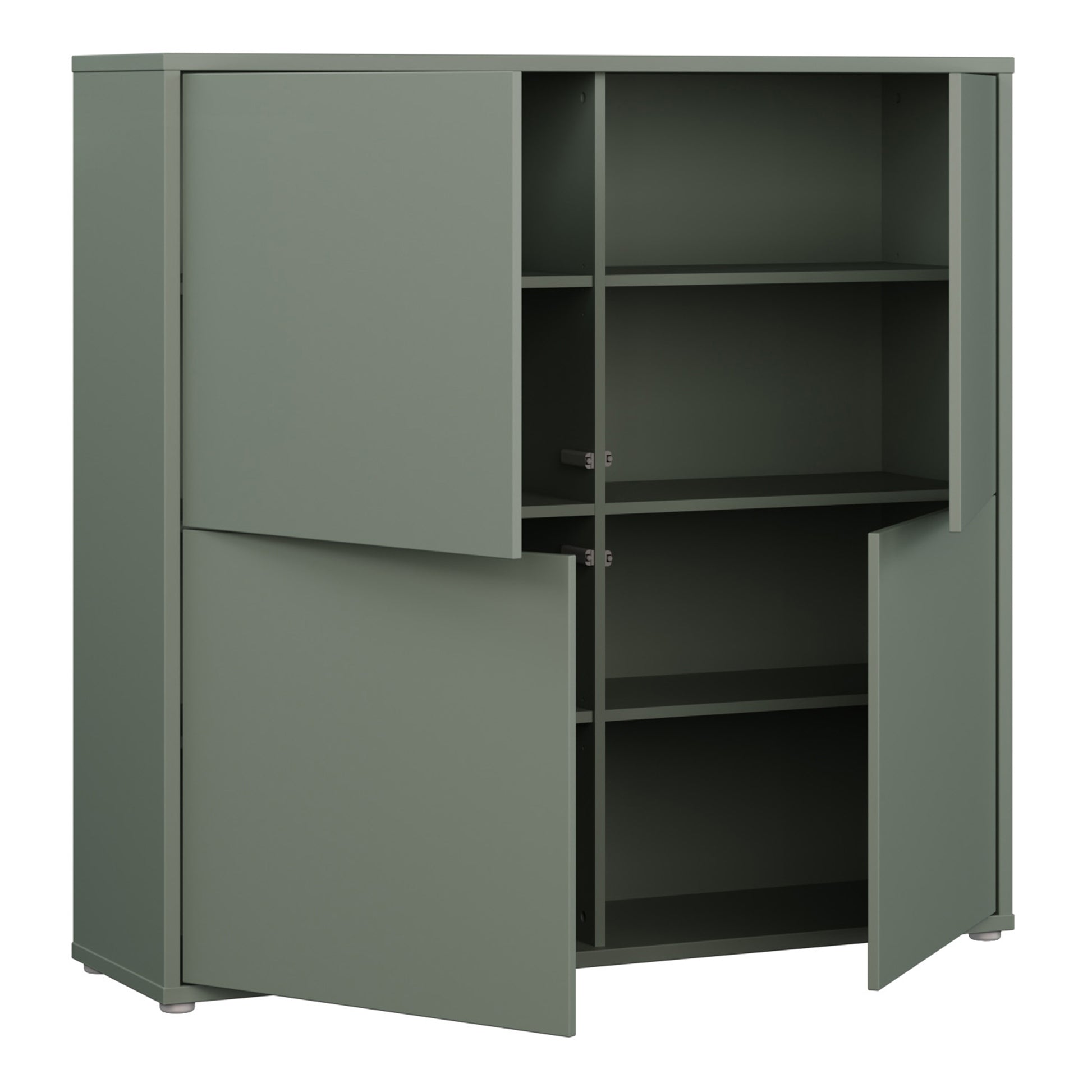 Bloc 4 Door Large Storage Cabinet in Sage Green - Industrious Decor