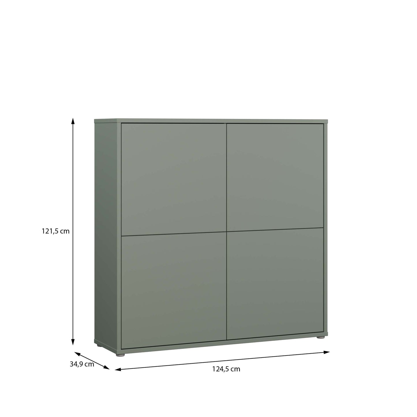 Bloc 4 Door Large Storage Cabinet in Sage Green - Industrious Decor