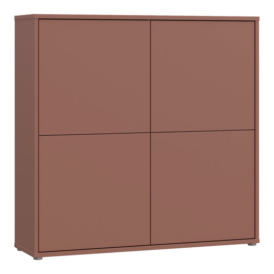 Bloc 4 Door Large Storage Cabinet in Terracotta - Industrious Decor