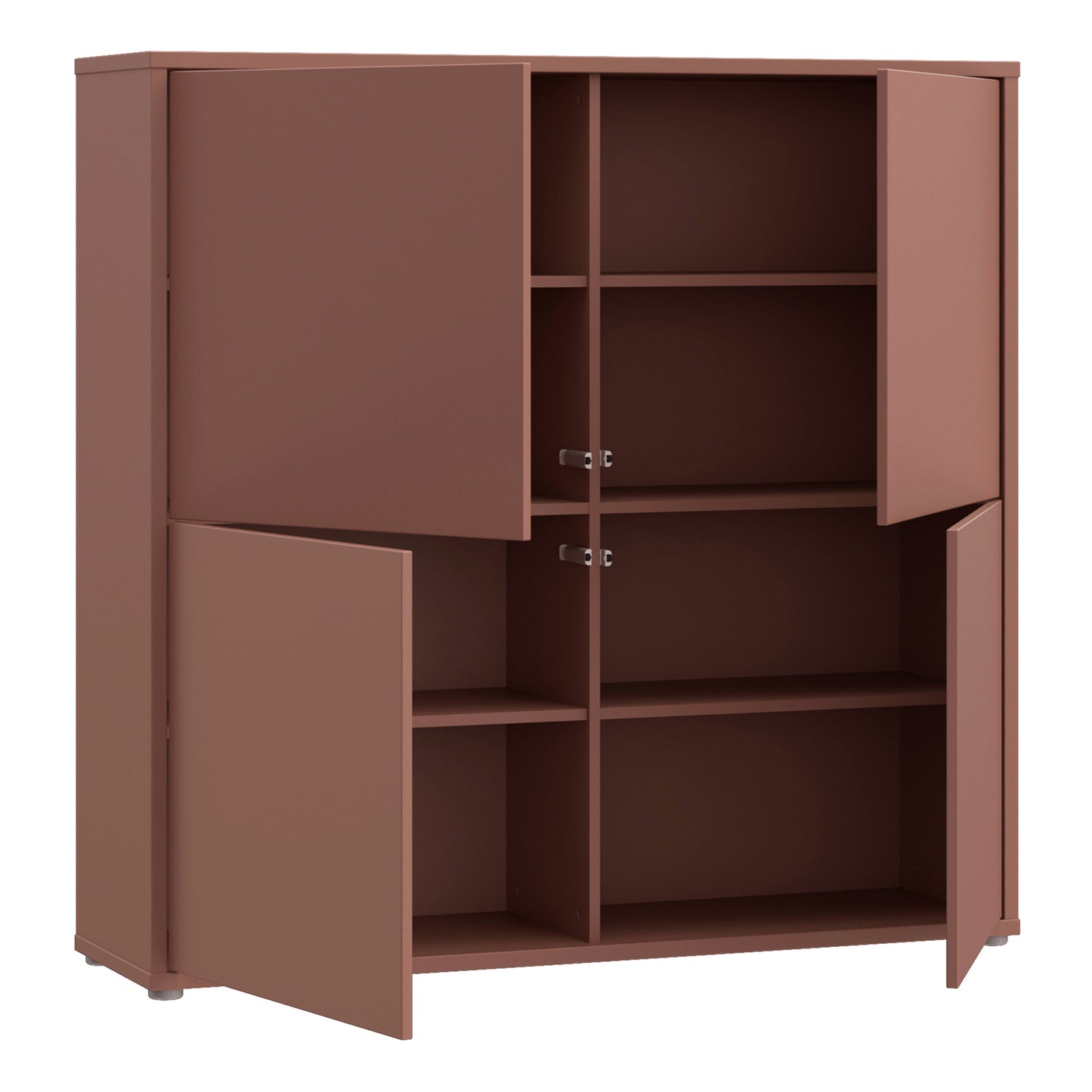Bloc 4 Door Large Storage Cabinet in Terracotta - Industrious Decor