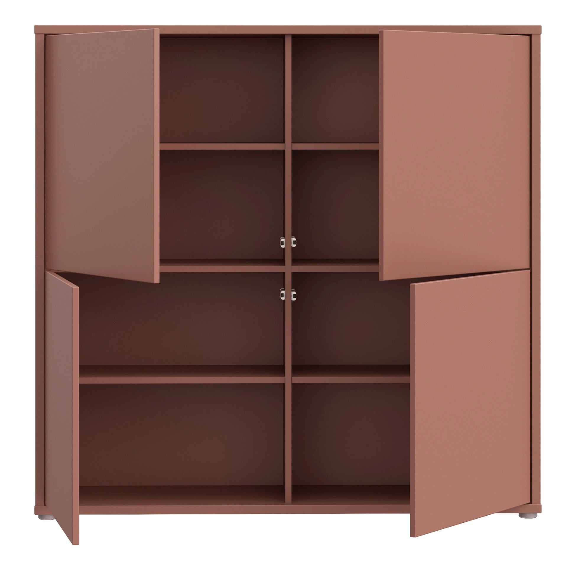 Bloc 4 Door Large Storage Cabinet in Terracotta - Industrious Decor