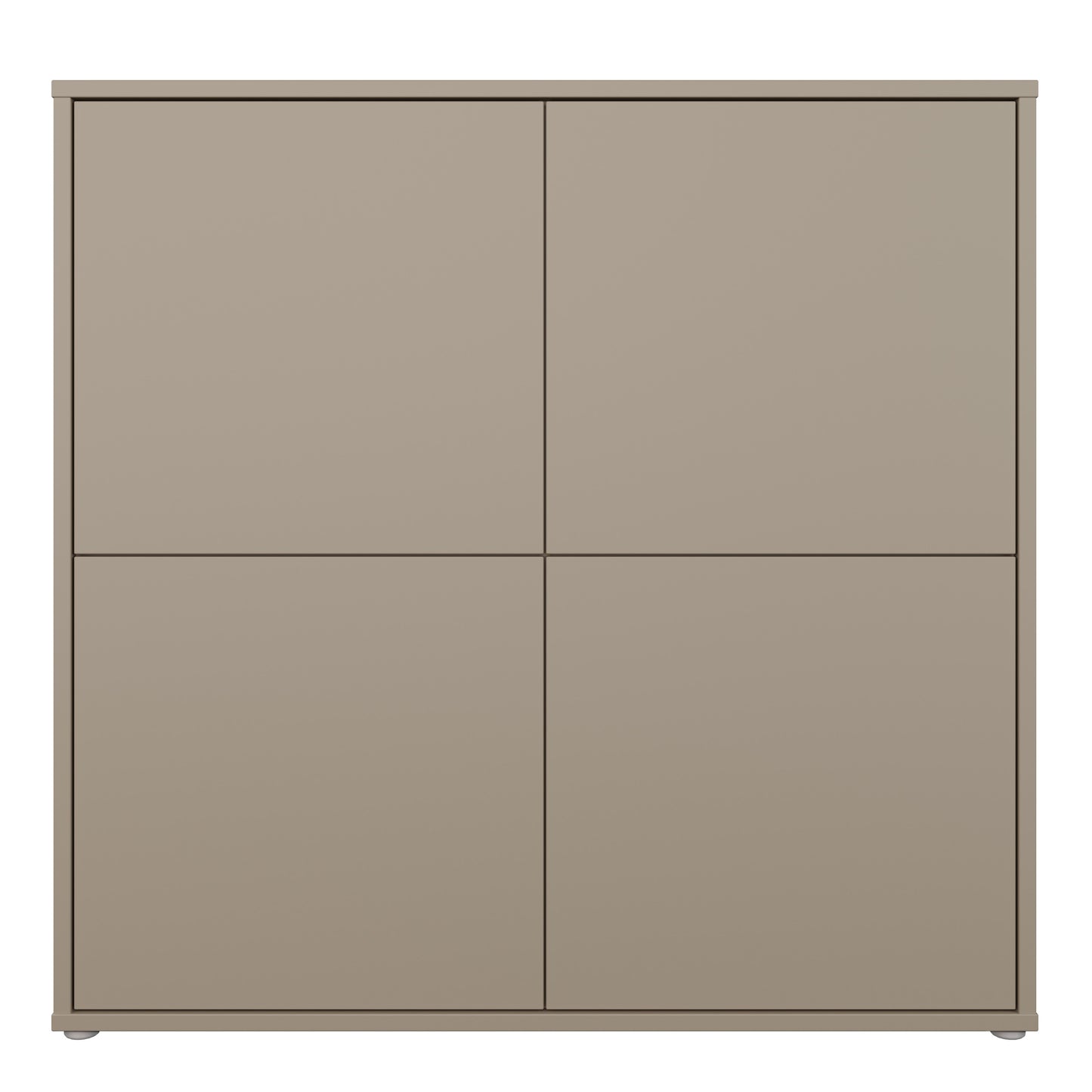 Bloc 4 Door Large Storage Cabinet in Taupe - Industrious Decor