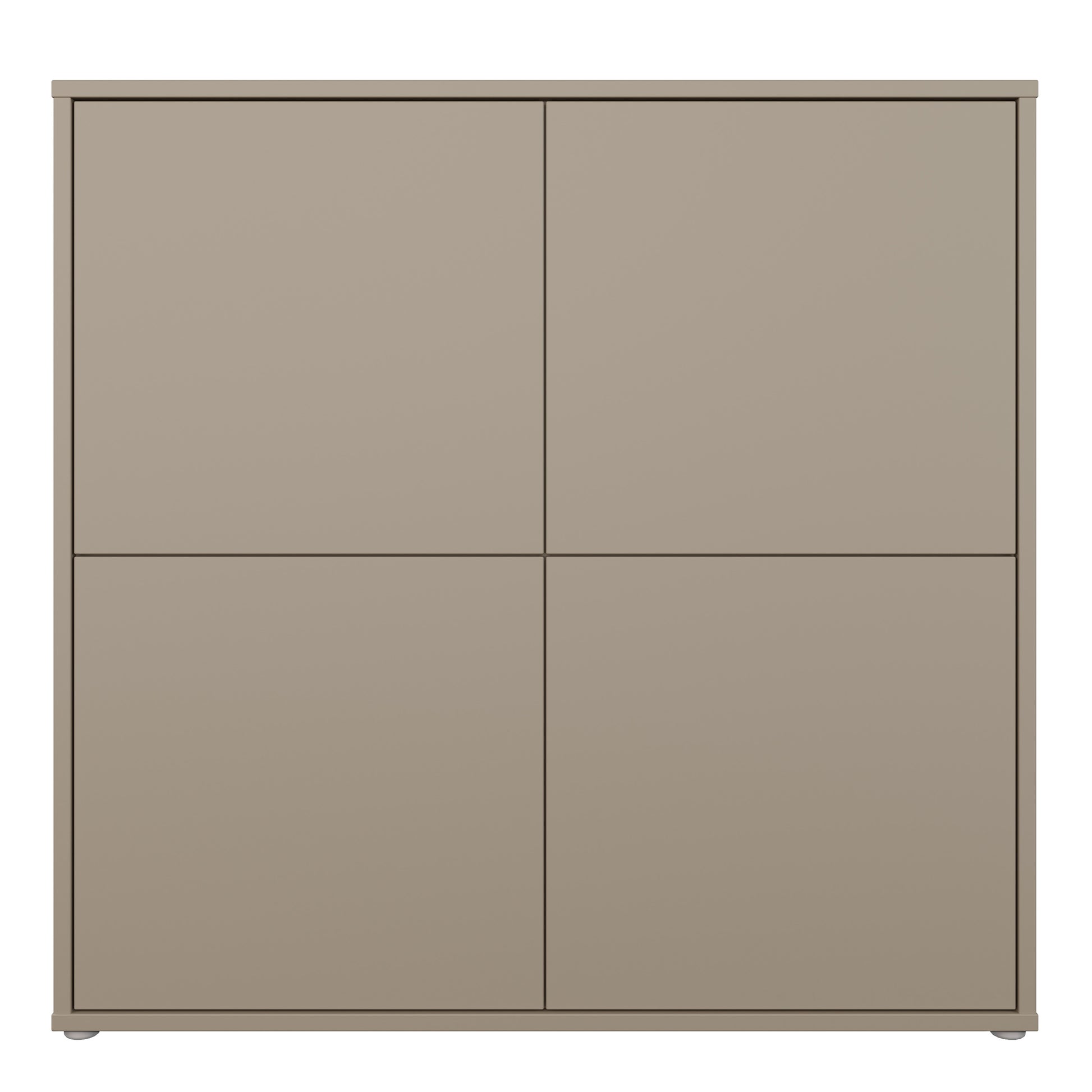 Bloc 4 Door Large Storage Cabinet in Taupe - Industrious Decor