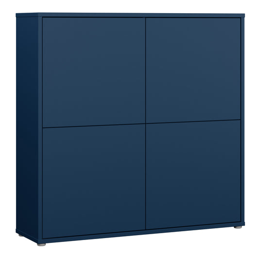 Bloc 4 Door Large Storage Cabinet in Night Blue - Industrious Decor