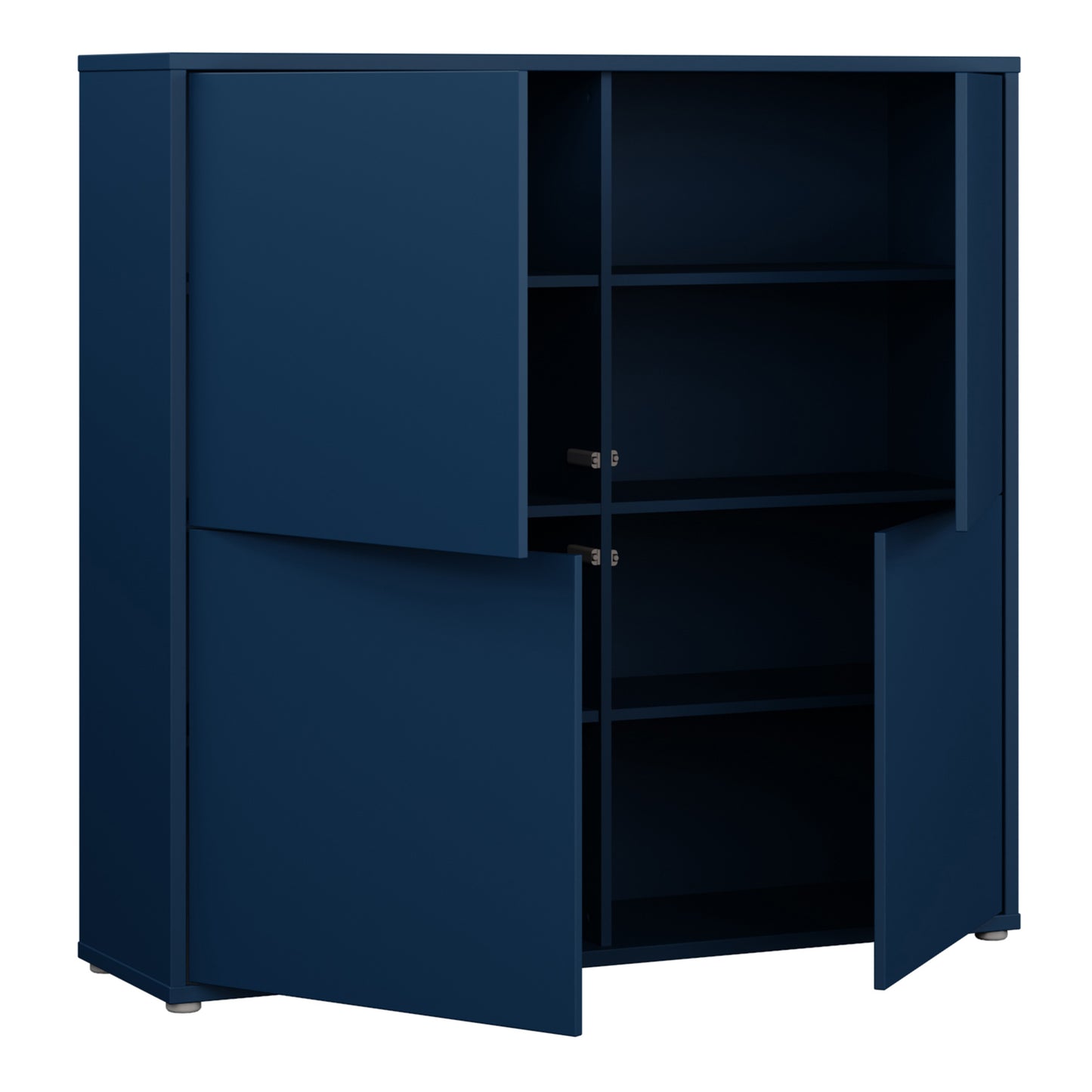 Bloc 4 Door Large Storage Cabinet in Night Blue - Industrious Decor