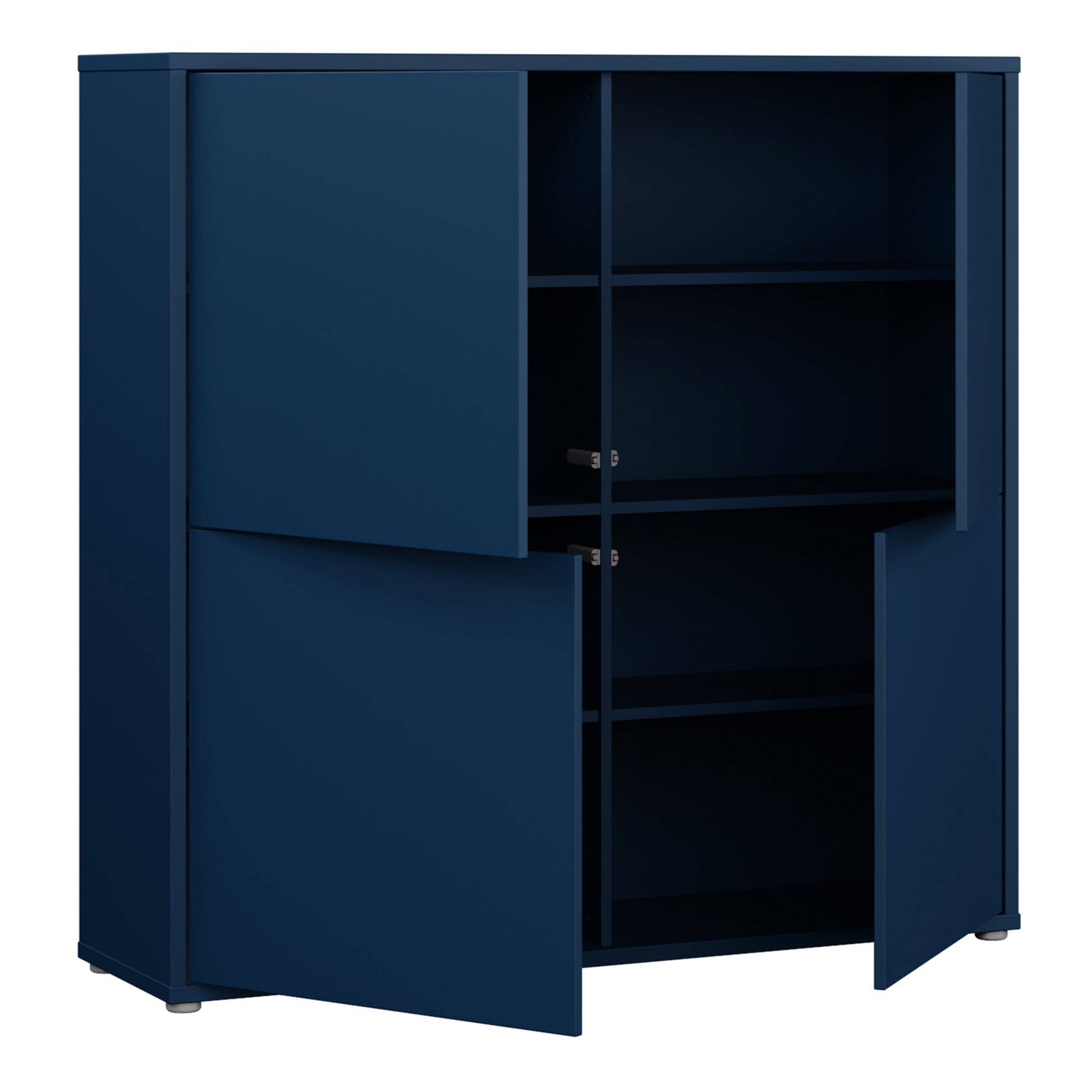 Bloc 4 Door Large Storage Cabinet in Night Blue - Industrious Decor