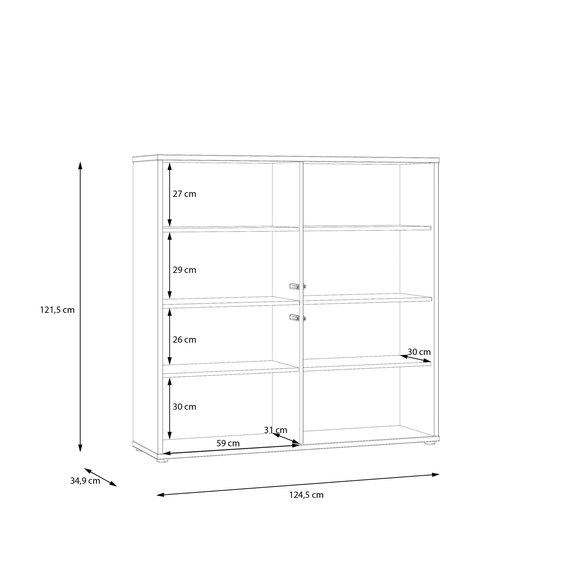 Bloc 4 Door Large Storage Cabinet in Night Blue - Industrious Decor