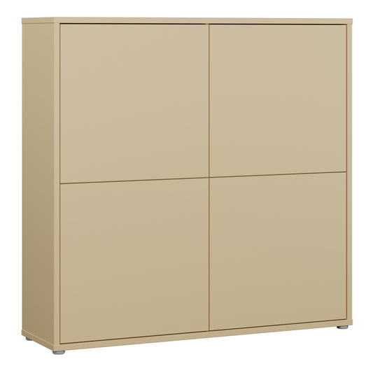 Bloc 4 Door Large Storage Cabinet in Butter Yellow - Industrious Decor