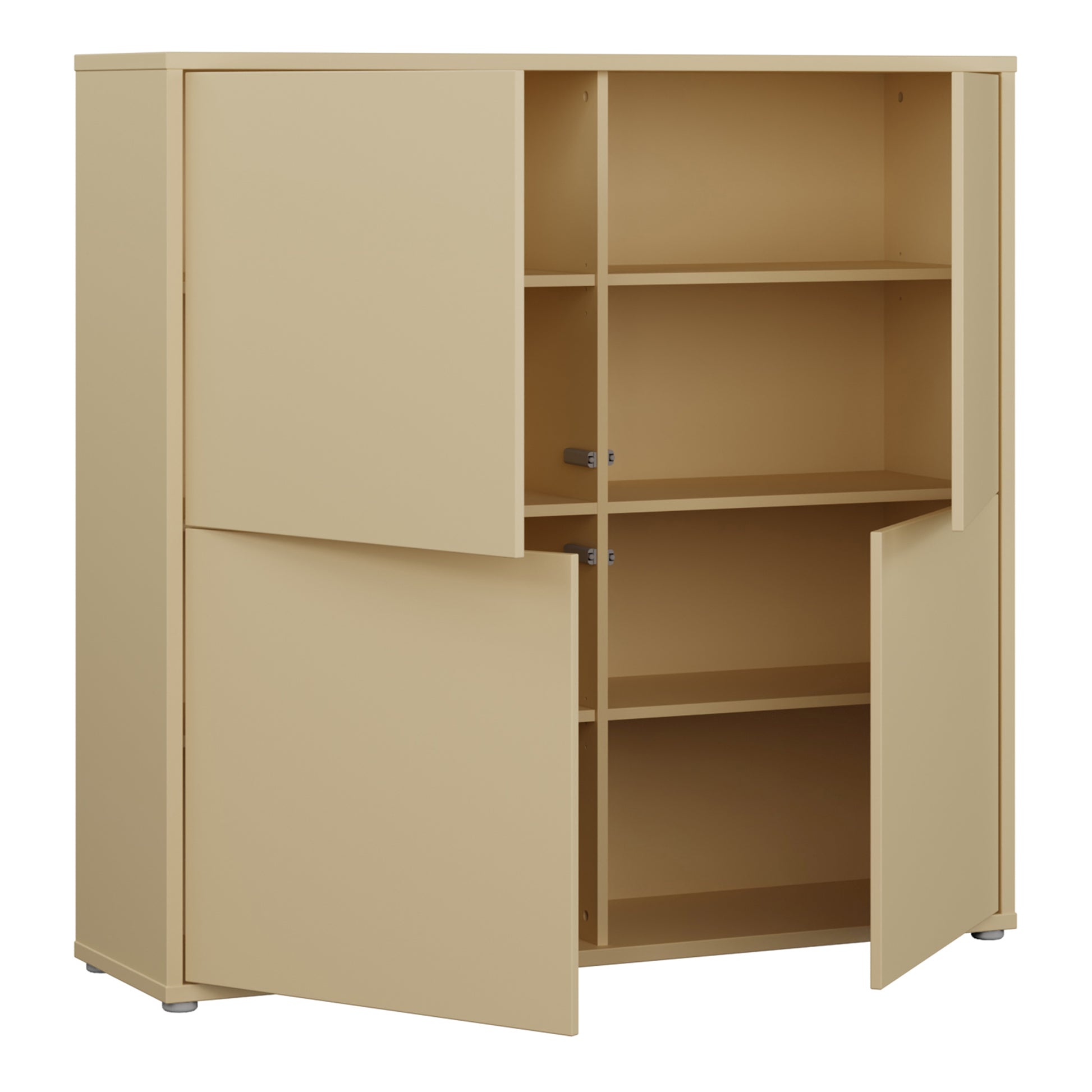 Bloc 4 Door Large Storage Cabinet in Butter Yellow - Industrious Decor
