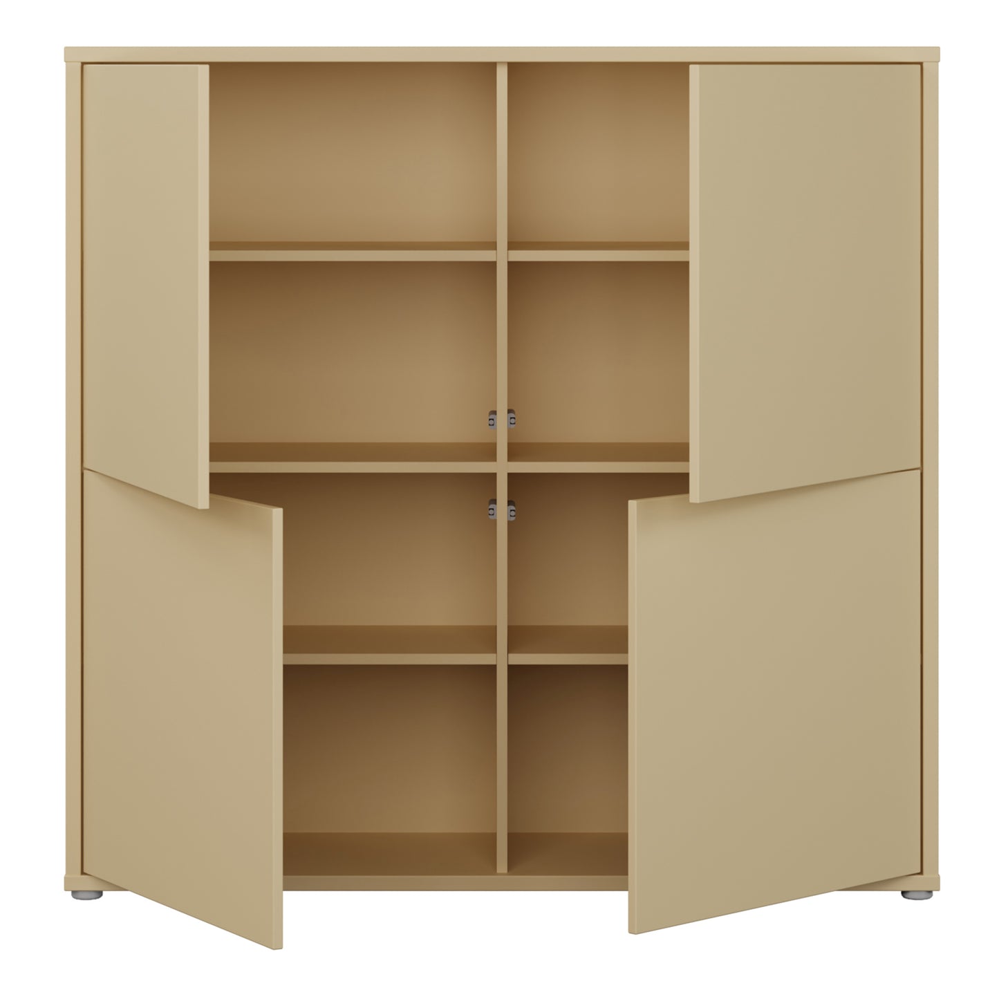 Bloc 4 Door Large Storage Cabinet in Butter Yellow - Industrious Decor