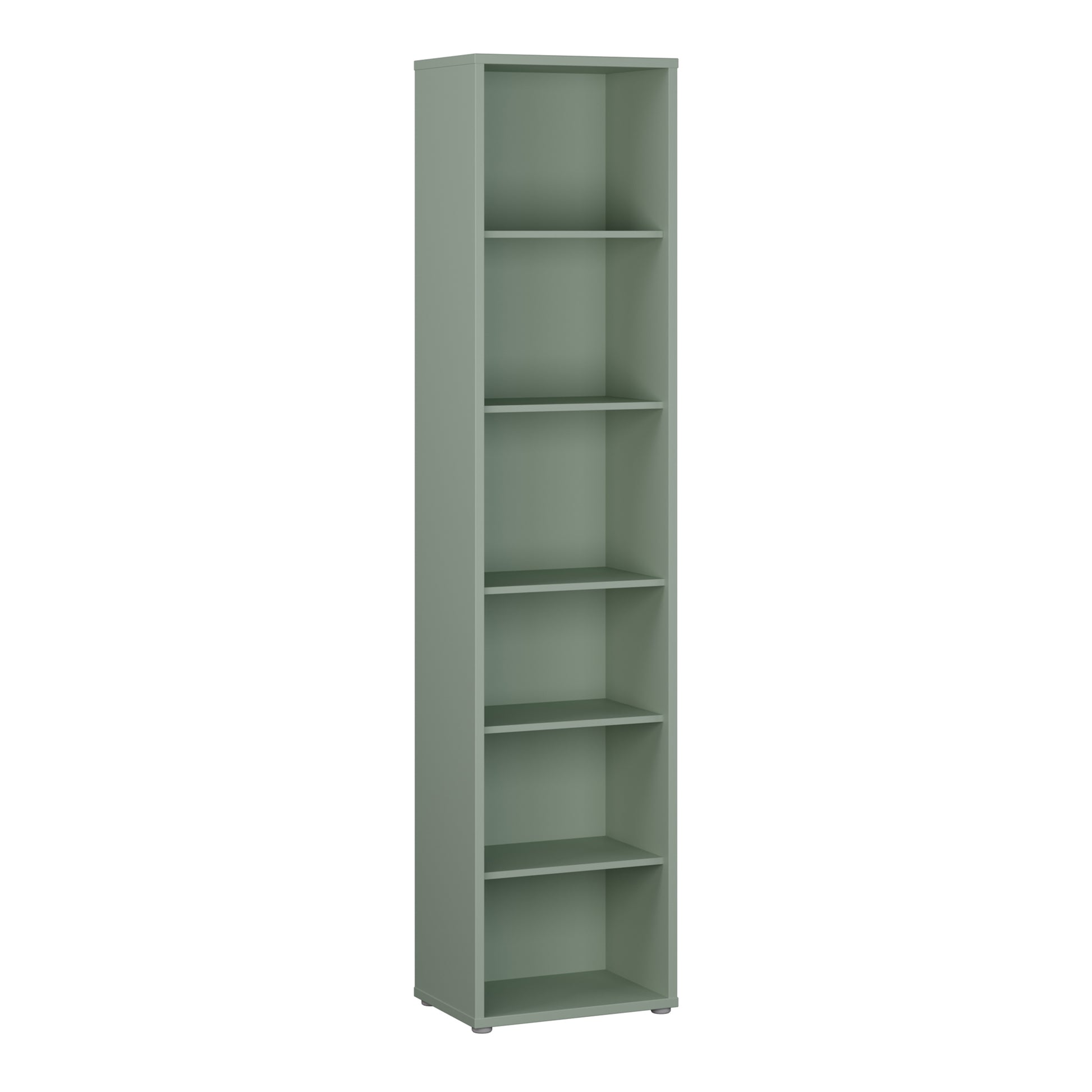 Bloc Tall Narrow Bookcase in Sage Green - Industrious Decor