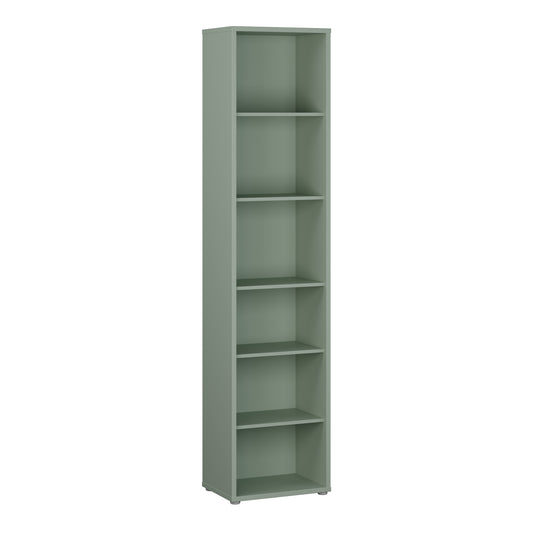 Bloc Tall Narrow Bookcase in Sage Green - Industrious Decor