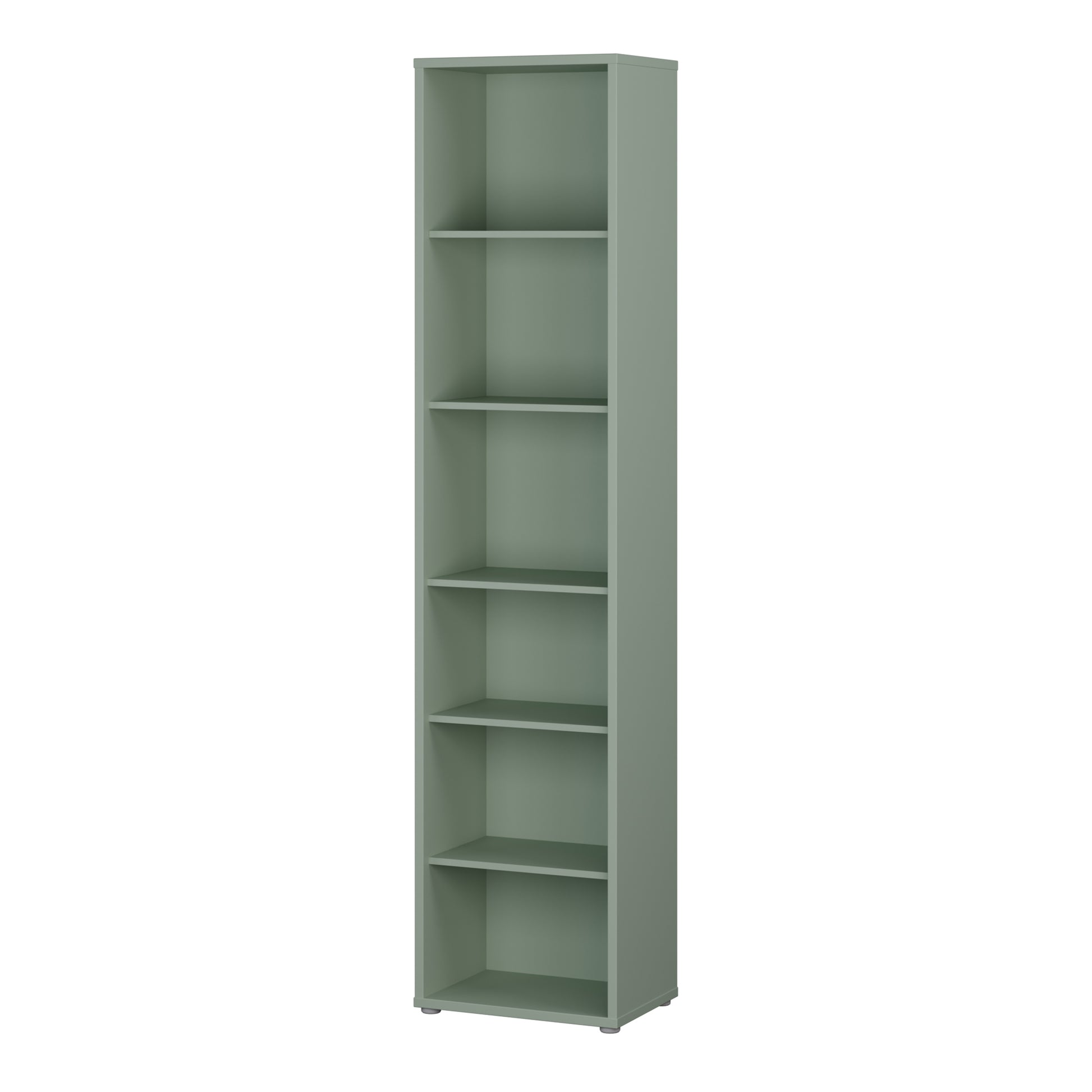 Bloc Tall Narrow Bookcase in Sage Green - Industrious Decor