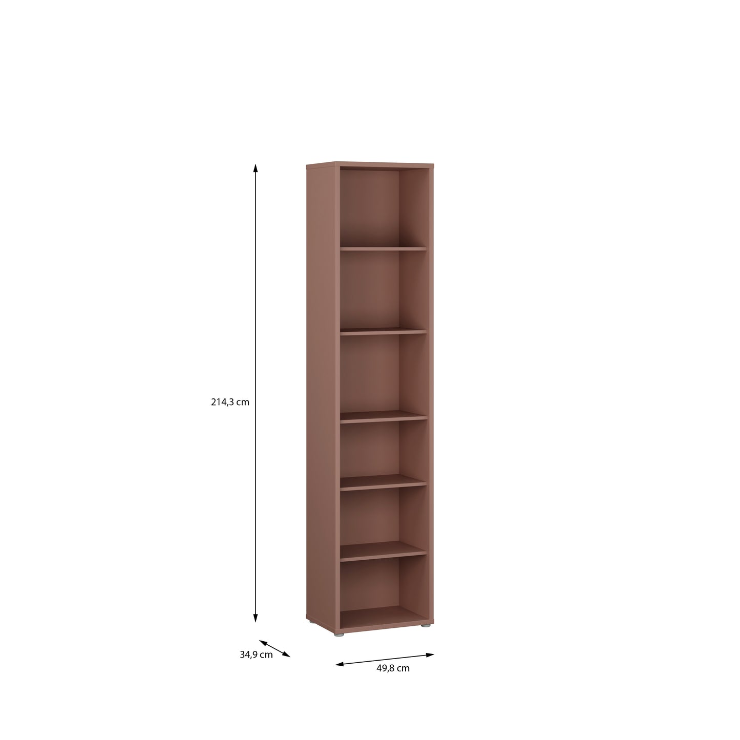 Bloc Tall Narrow Bookcase in Terracotta - Industrious Decor