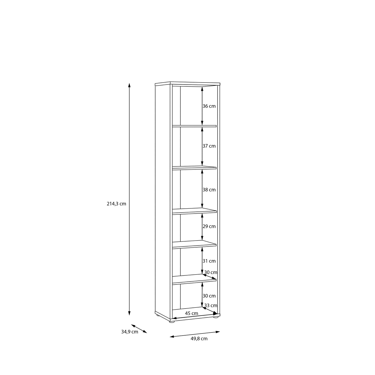 Bloc Tall Narrow Bookcase in Terracotta - Industrious Decor