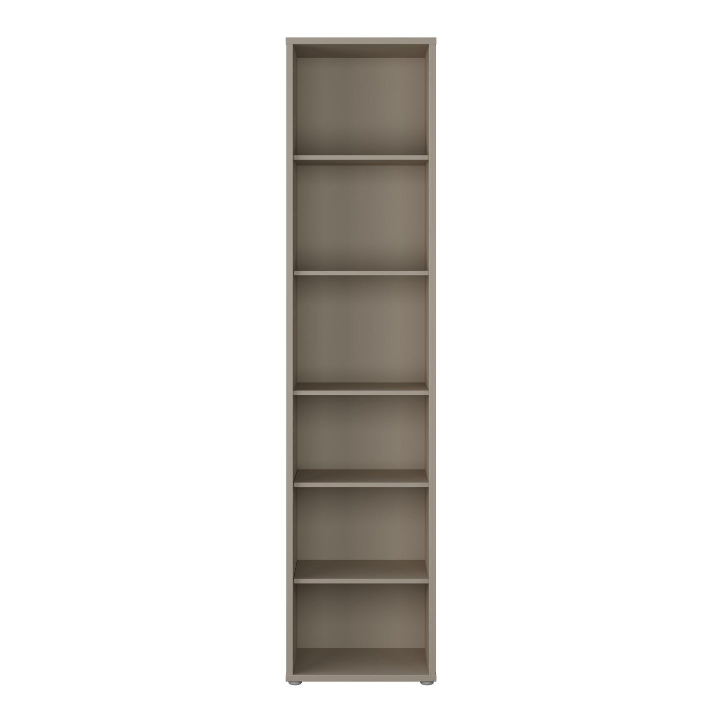Bloc Tall Narrow Bookcase in Taupe - Industrious Decor