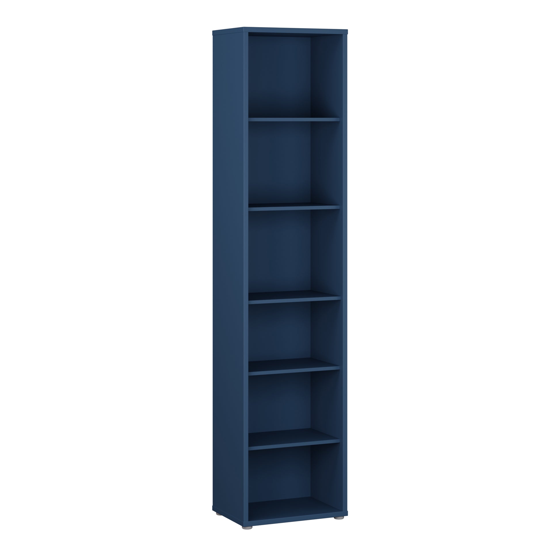 Bloc Tall Narrow Bookcase in Night Blue - Industrious Decor