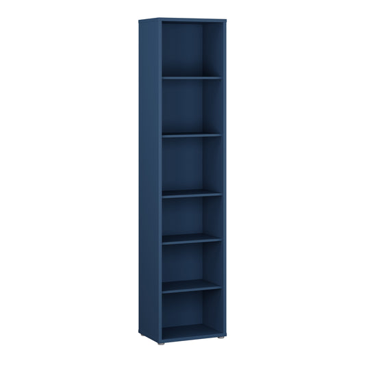 Bloc Tall Narrow Bookcase in Night Blue - Industrious Decor