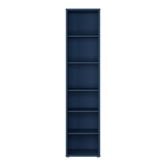 Bloc Tall Narrow Bookcase in Night Blue - Industrious Decor