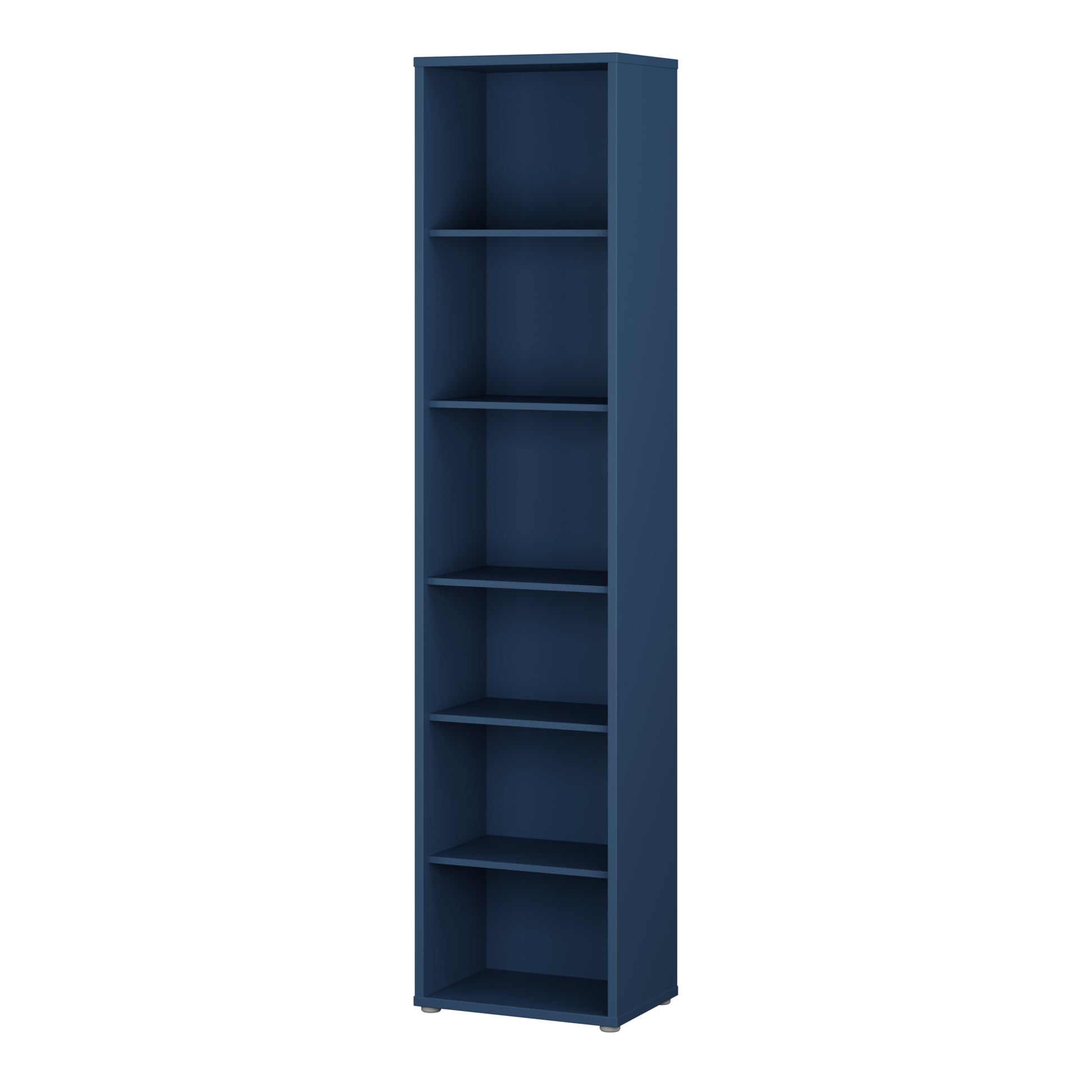 Bloc Tall Narrow Bookcase in Night Blue - Industrious Decor