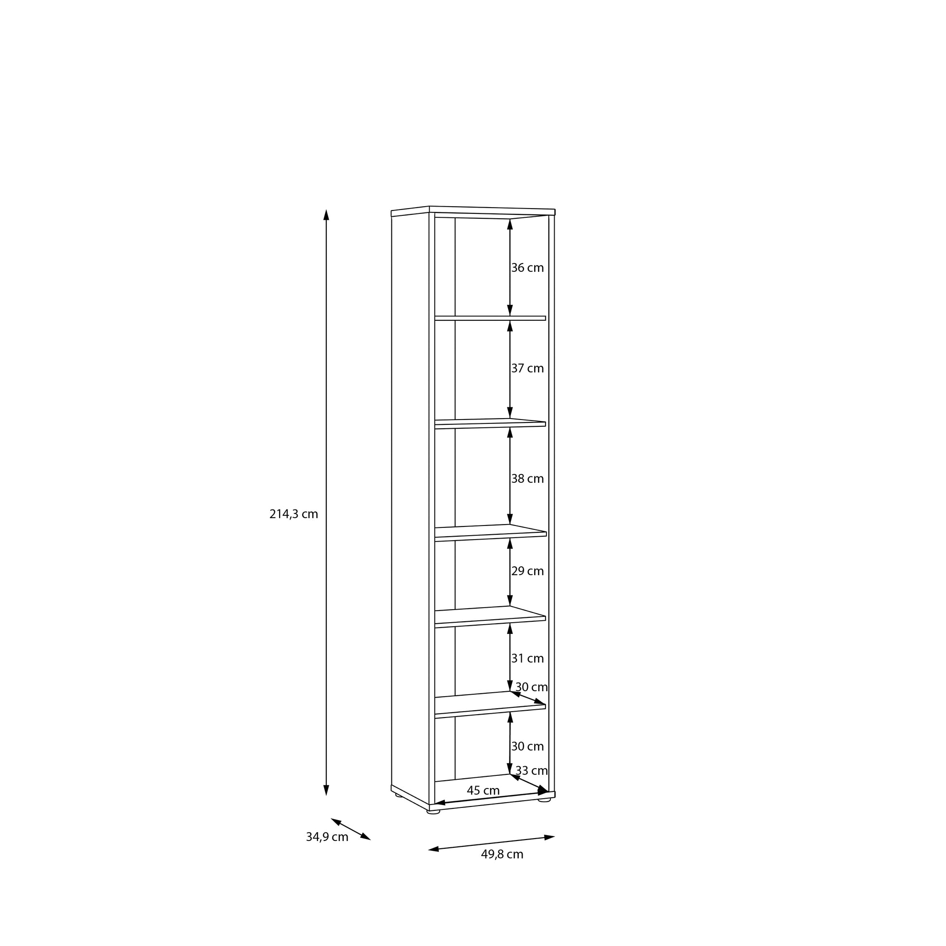 Bloc Tall Narrow Bookcase in Night Blue - Industrious Decor