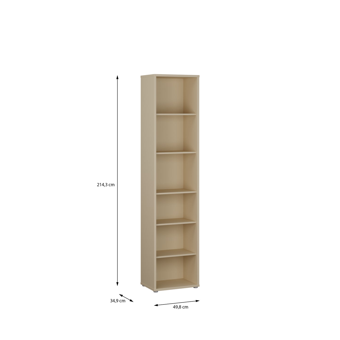 Bloc Tall Narrow Bookcase in Butter Yellow - Industrious Decor