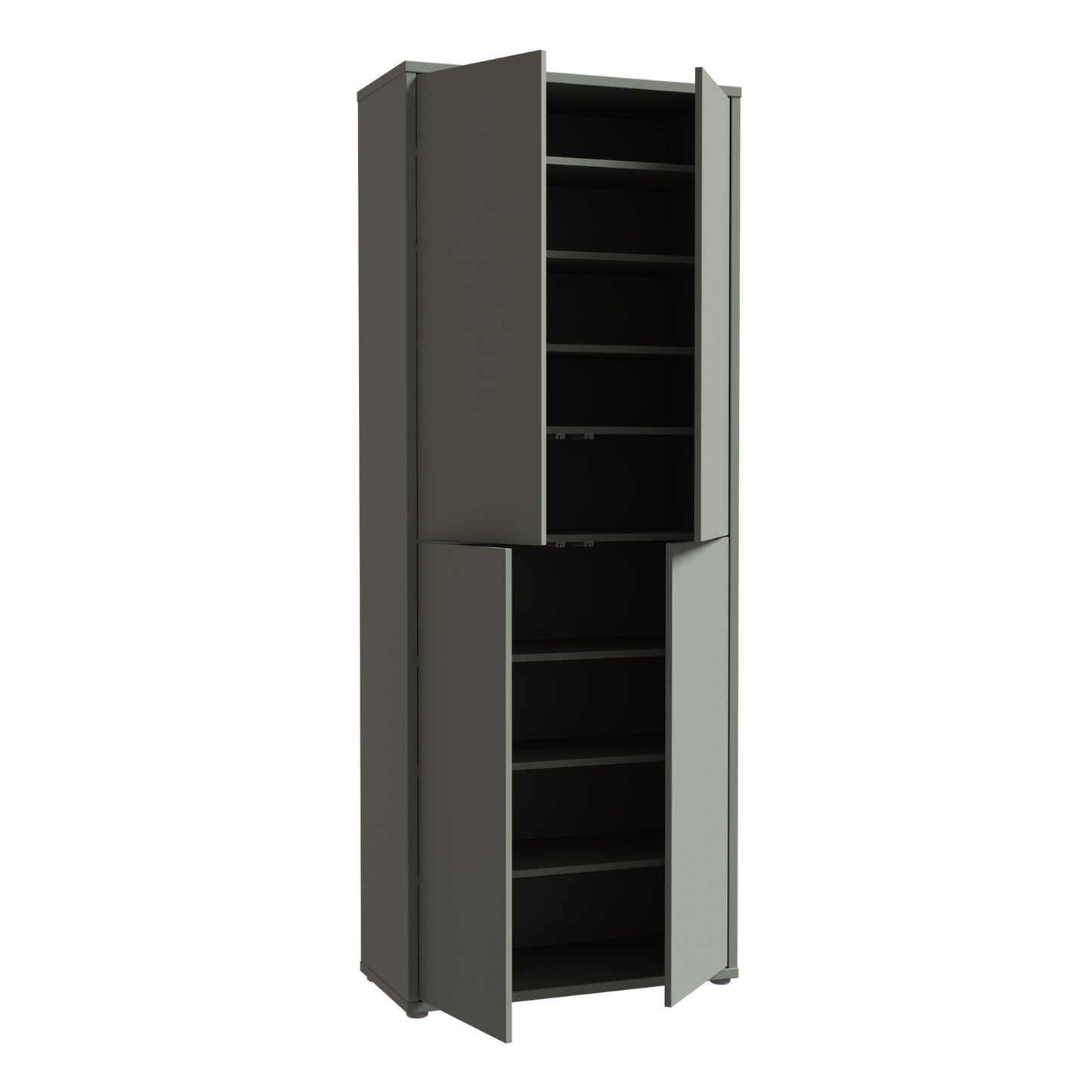 Bloc Tall 4 Door Shoe Cabinet in Sage Green - Industrious Decor