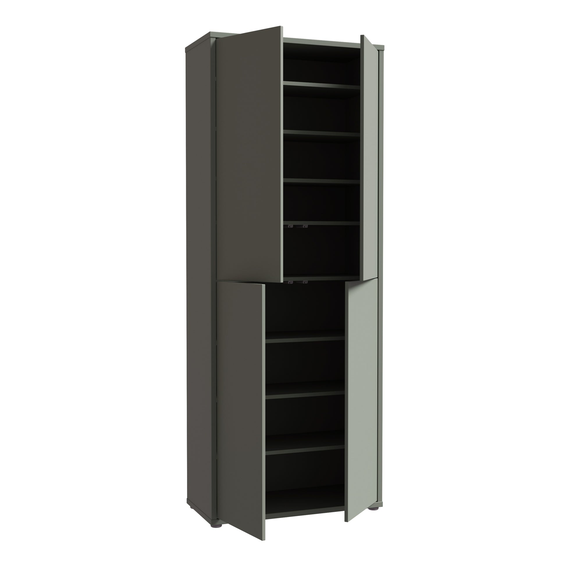 Bloc Tall 4 Door Shoe Cabinet in Sage Green - Industrious Decor