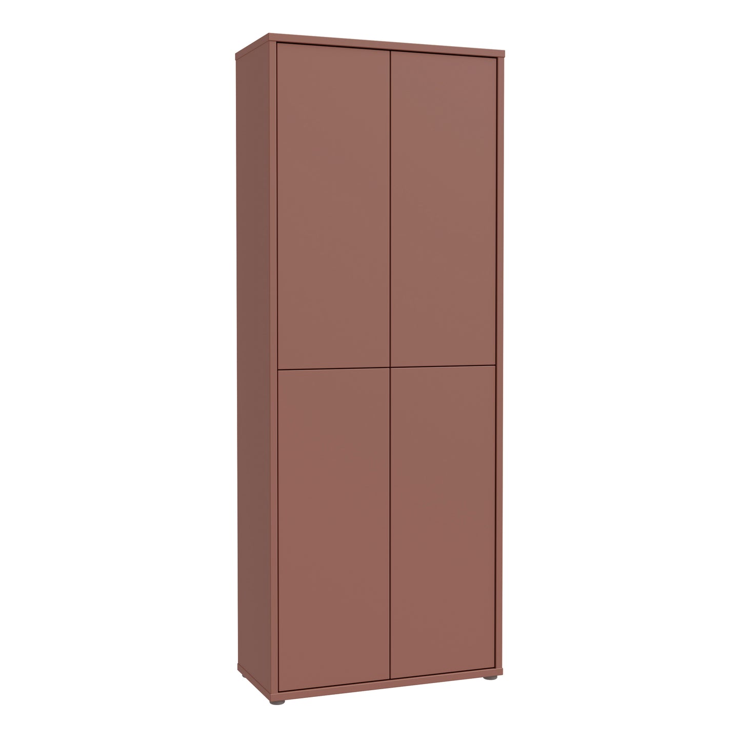 Bloc Tall 4 Door Shoe Cabinet in Terracotta - Industrious Decor