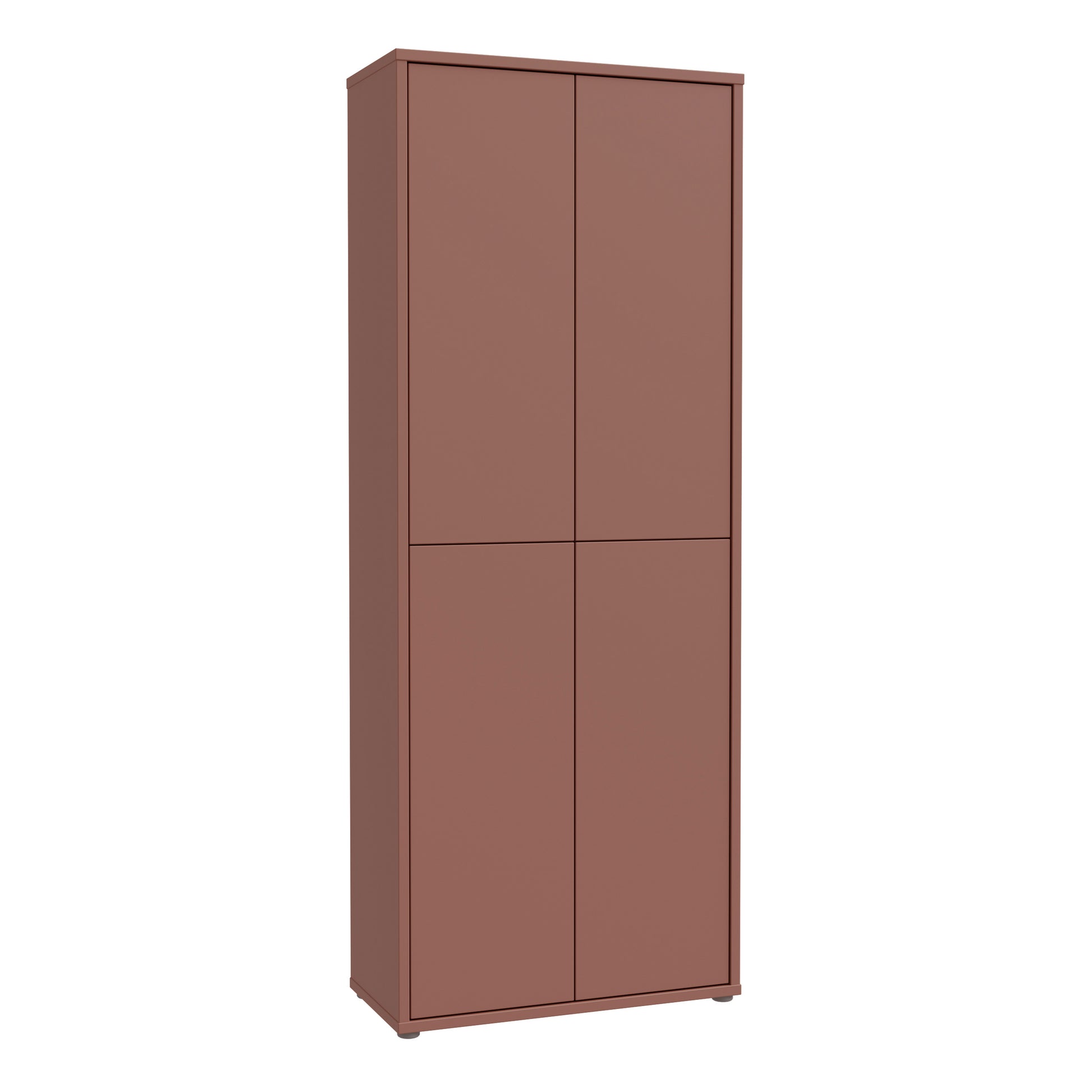 Bloc Tall 4 Door Shoe Cabinet in Terracotta - Industrious Decor