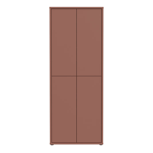 Bloc Tall 4 Door Shoe Cabinet in Terracotta - Industrious Decor