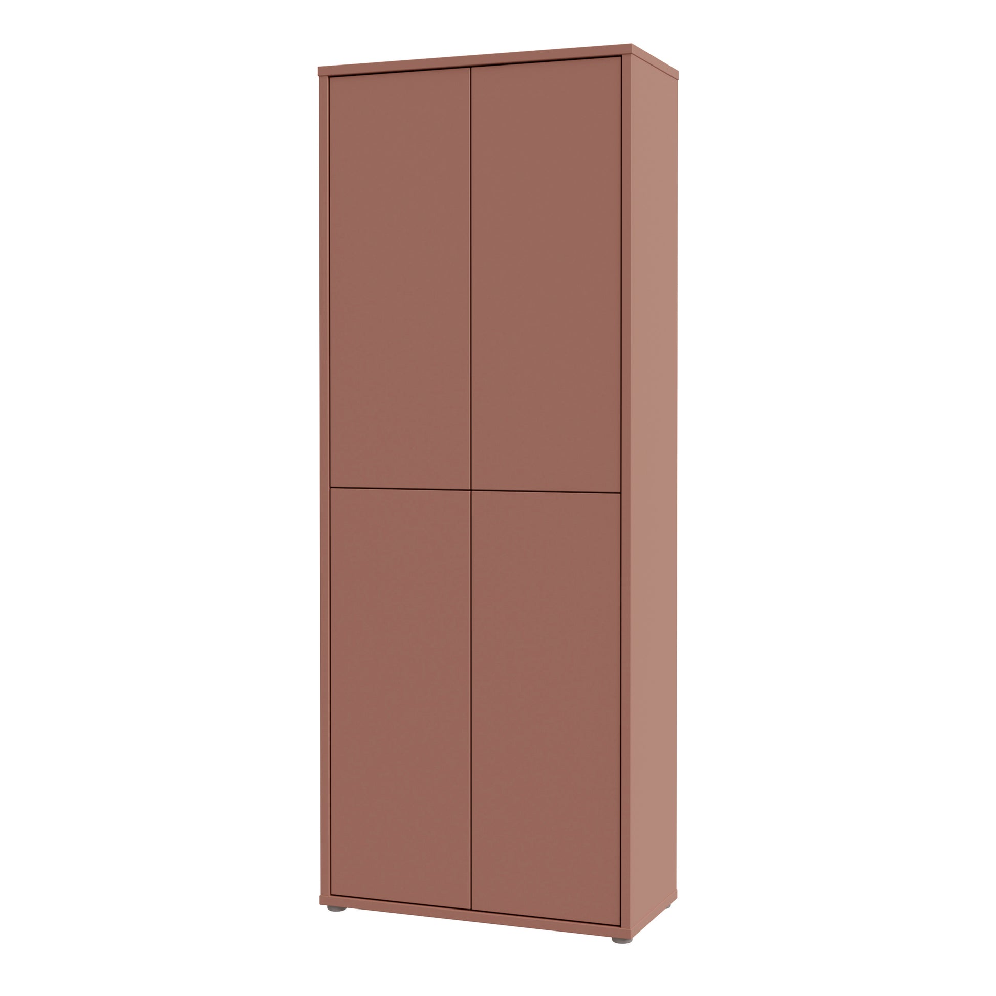 Bloc Tall 4 Door Shoe Cabinet in Terracotta - Industrious Decor