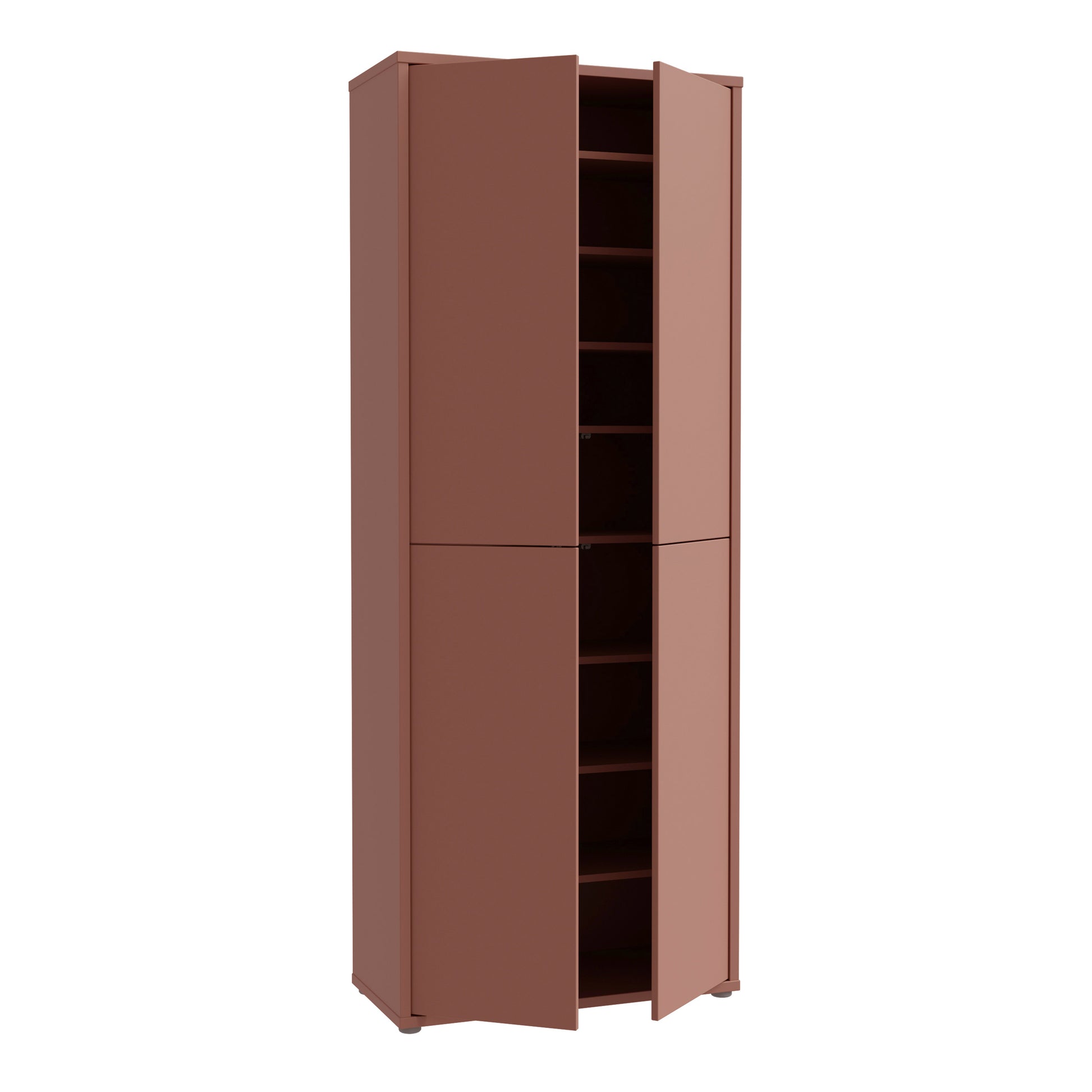 Bloc Tall 4 Door Shoe Cabinet in Terracotta - Industrious Decor