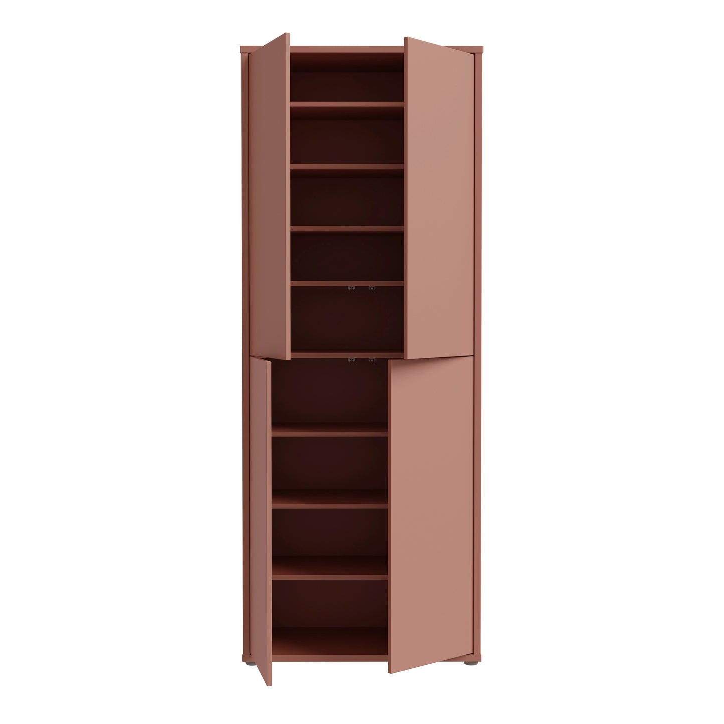 Bloc Tall 4 Door Shoe Cabinet in Terracotta - Industrious Decor
