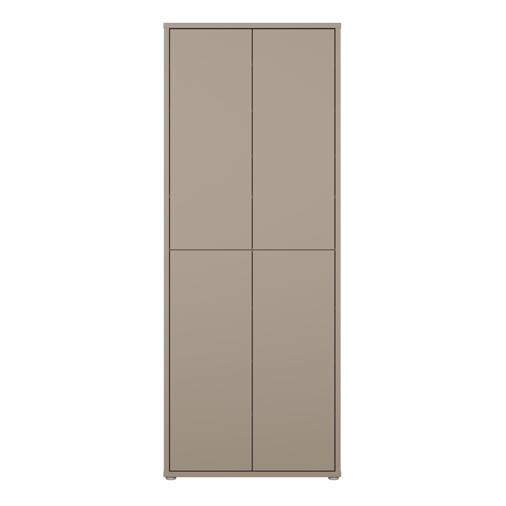 Bloc Tall 4 Door Shoe Cabinet in Taupe - Industrious Decor