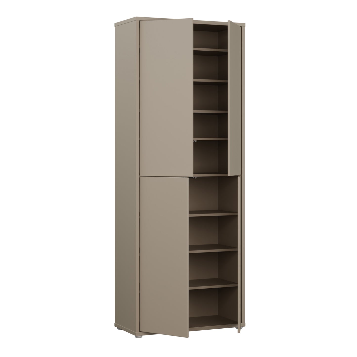 Bloc Tall 4 Door Shoe Cabinet in Taupe - Industrious Decor