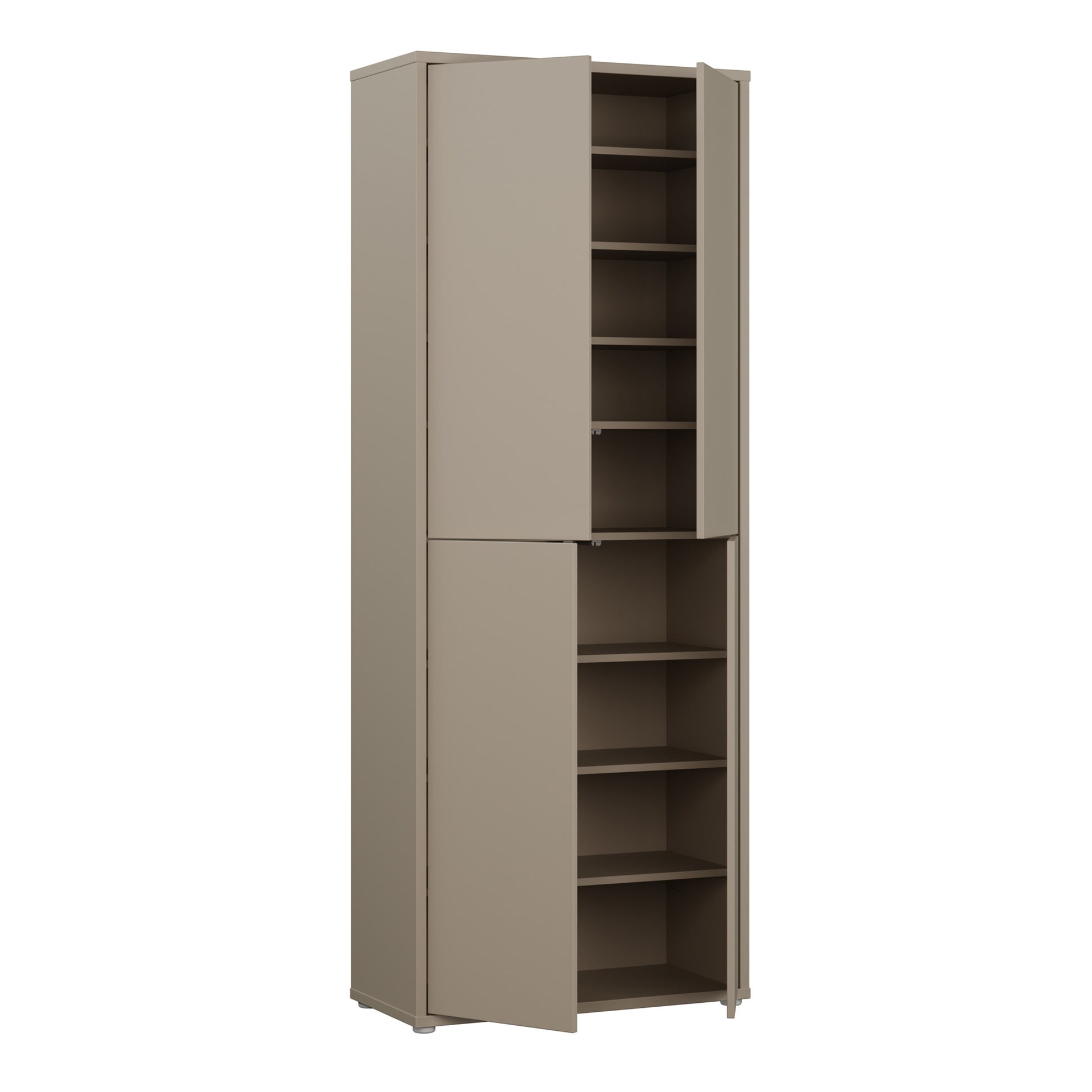 Bloc Tall 4 Door Shoe Cabinet in Taupe - Industrious Decor