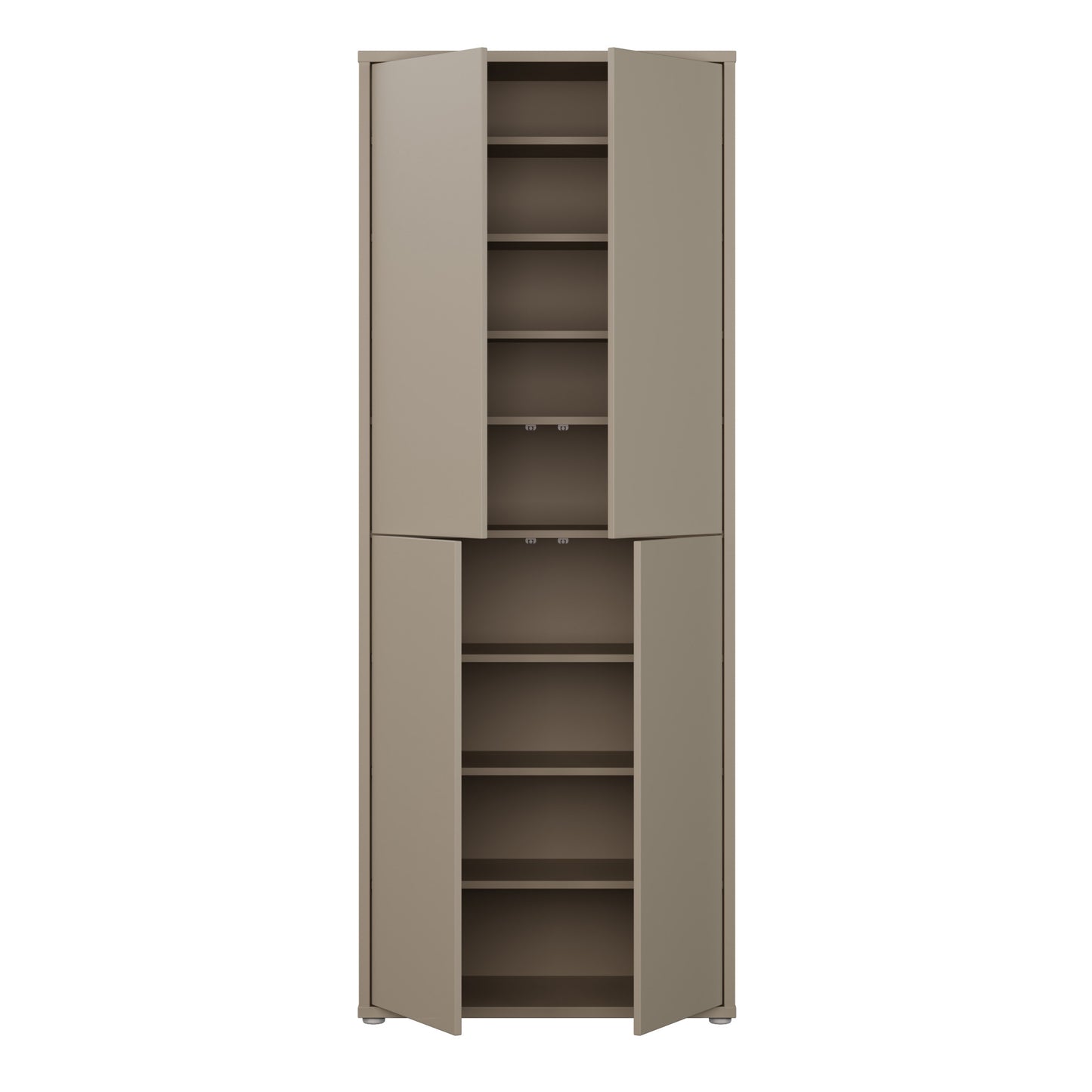 Bloc Tall 4 Door Shoe Cabinet in Taupe - Industrious Decor