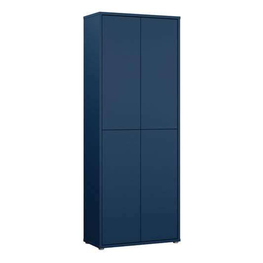 Bloc Tall 4 Door Shoe Cabinet in Night Blue - Industrious Decor