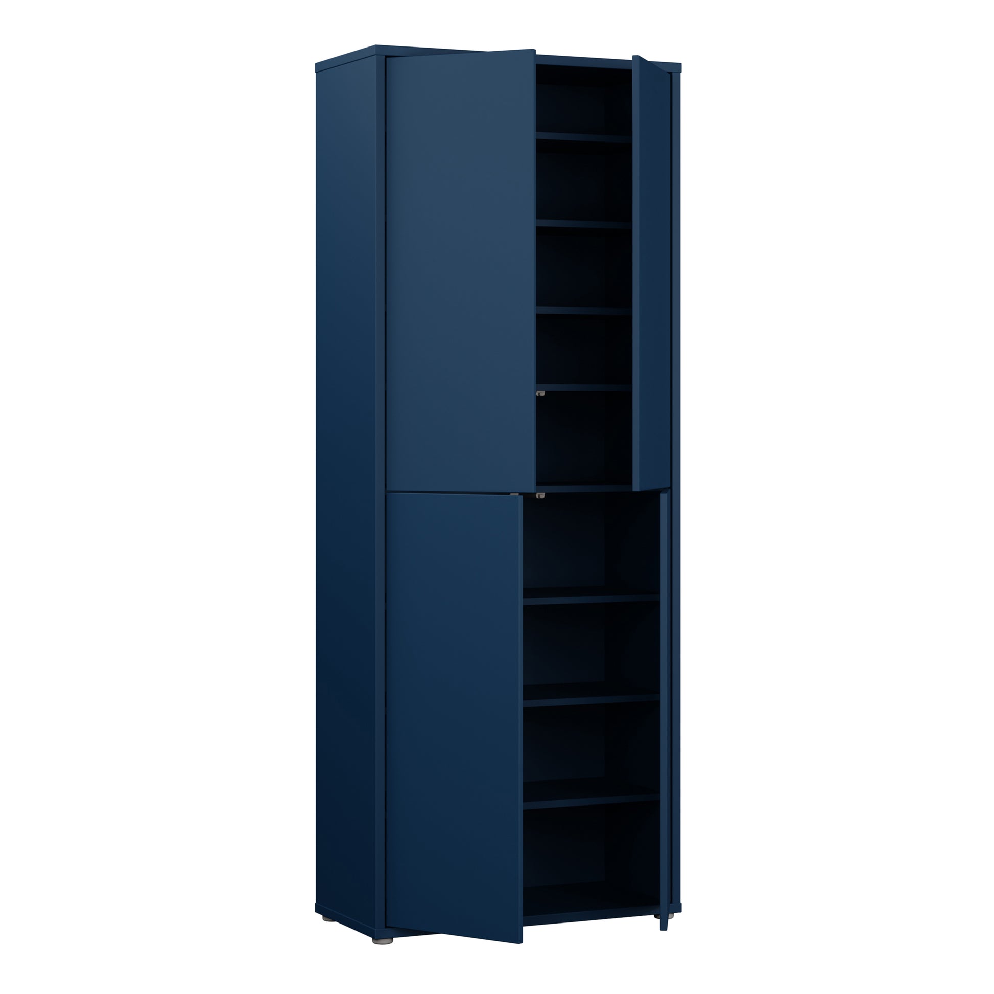 Bloc Tall 4 Door Shoe Cabinet in Night Blue - Industrious Decor