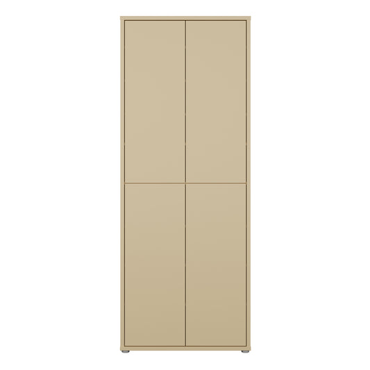 Bloc Tall 4 Door Shoe Cabinet in Butter Yellow - Industrious Decor