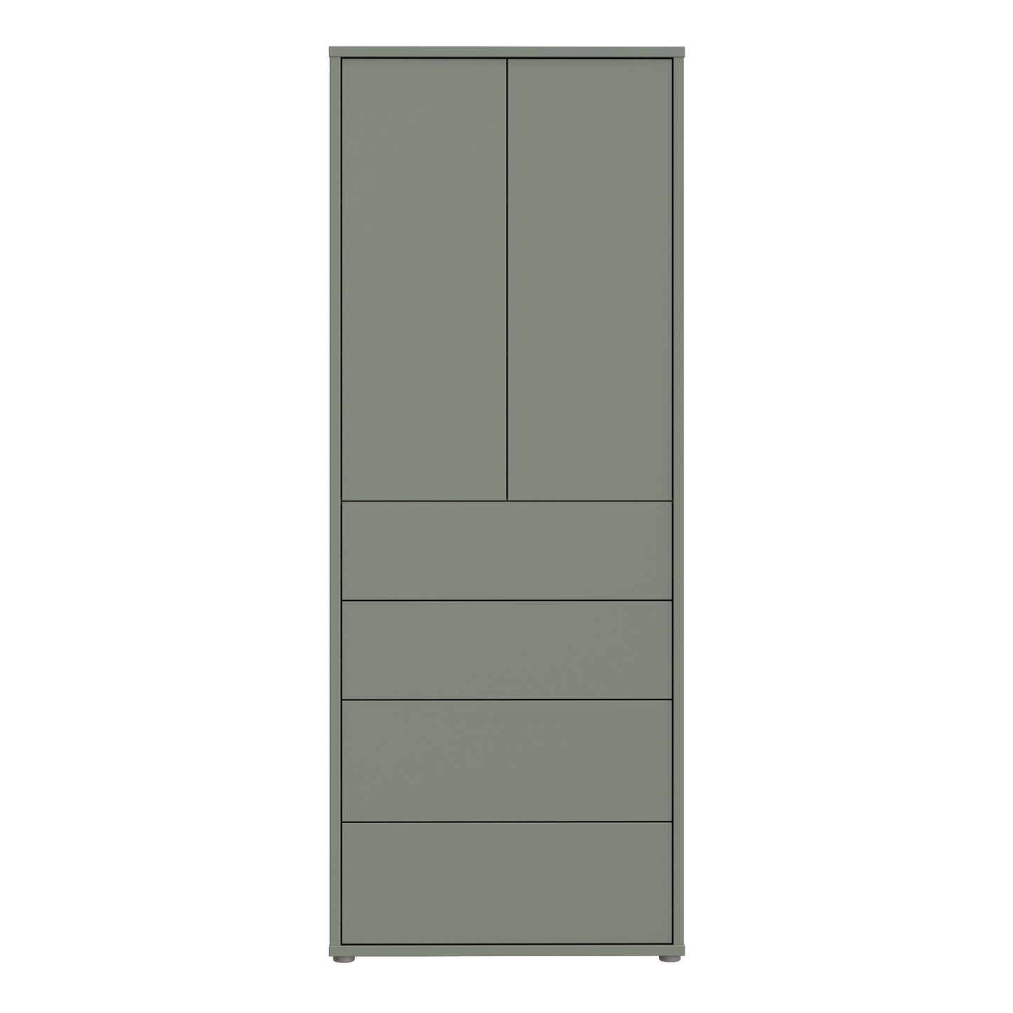 Bloc Tall Storage Cabinet with Drawers in Sage Green - Industrious Decor
