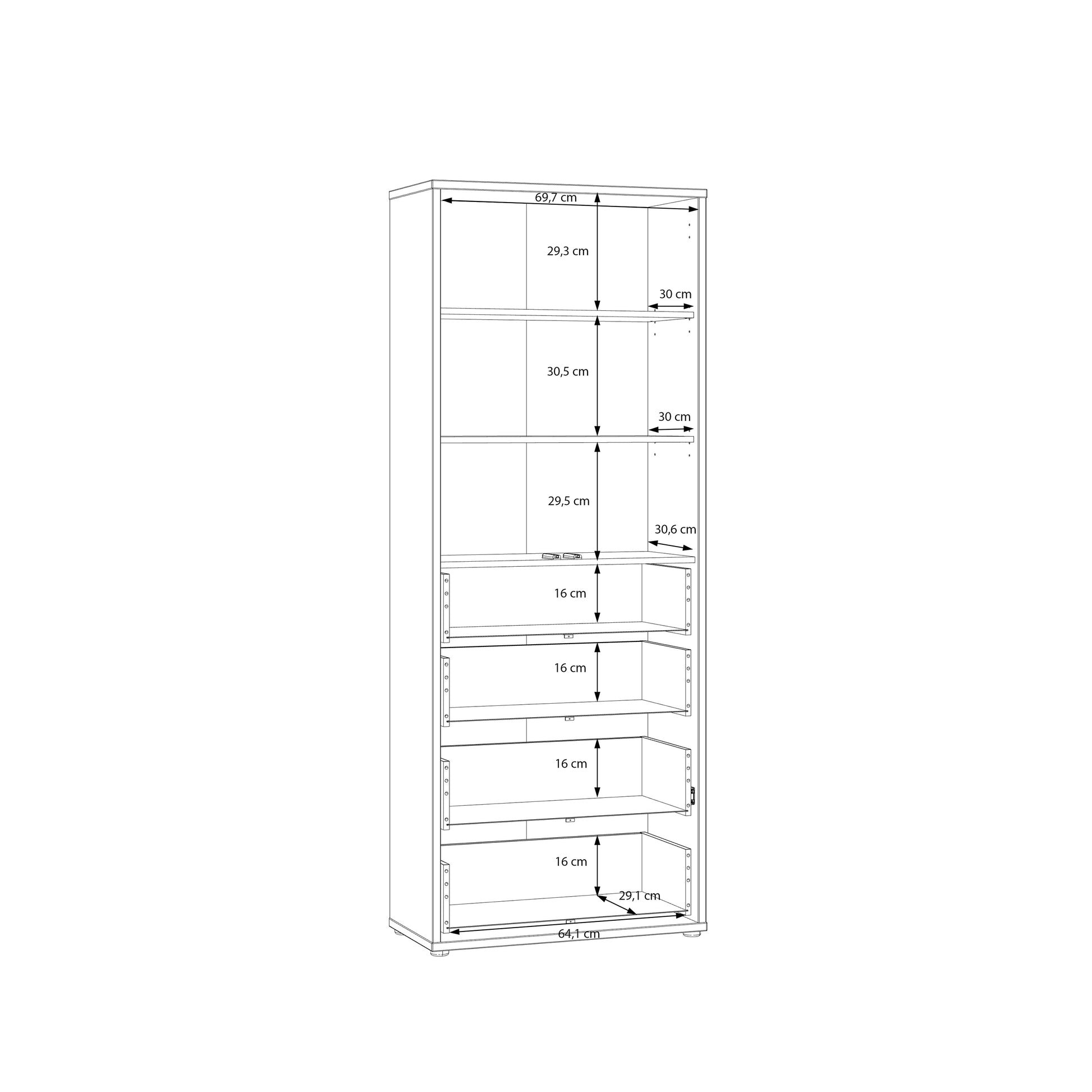 Bloc Tall Storage Cabinet with Drawers in Terracotta - Industrious Decor