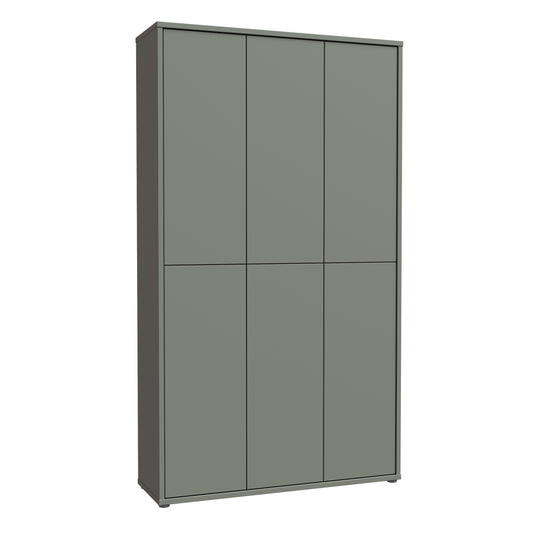 Bloc Tall 6 Door Shoe Cabinet in Sage Green - Industrious Decor