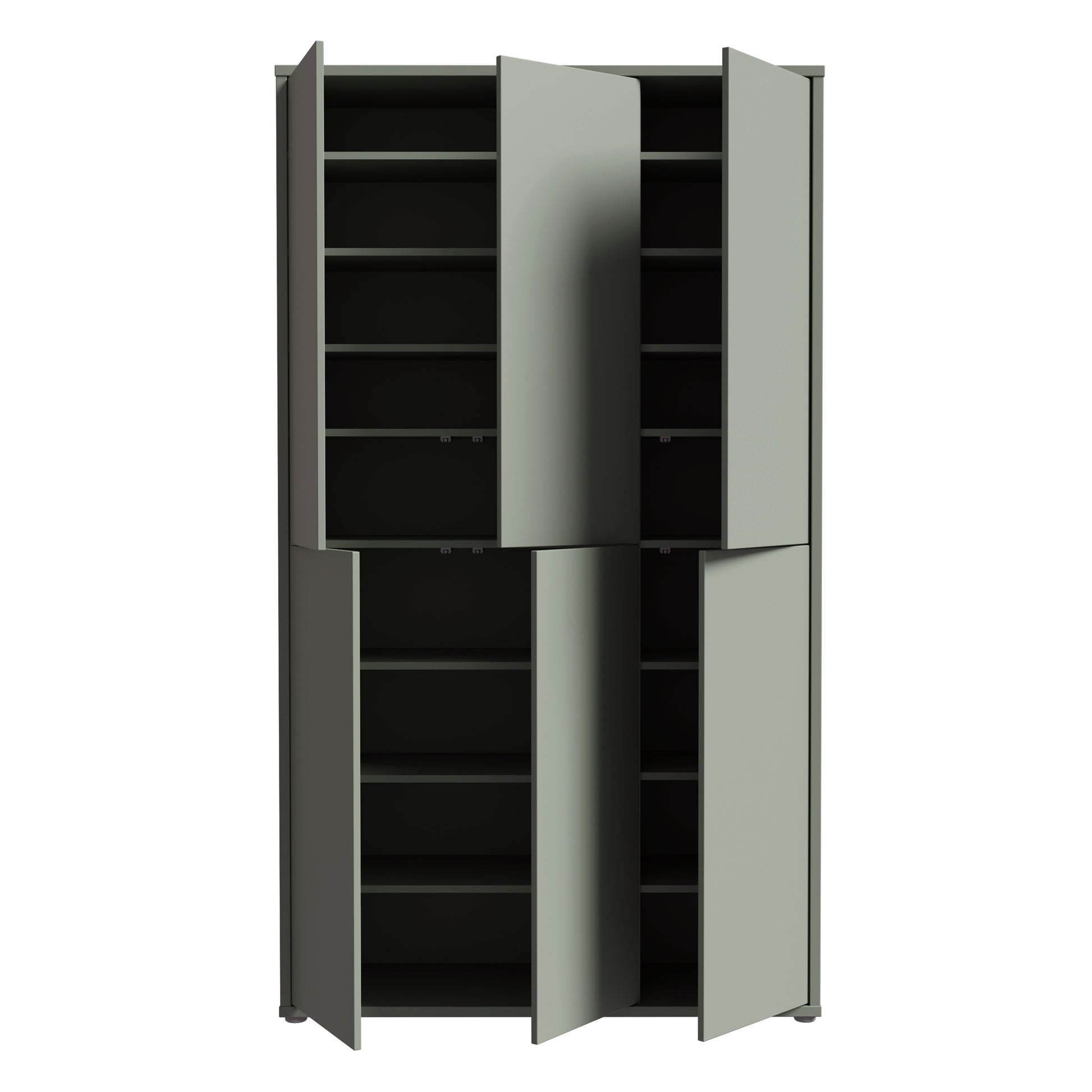 Bloc Tall 6 Door Shoe Cabinet in Sage Green - Industrious Decor