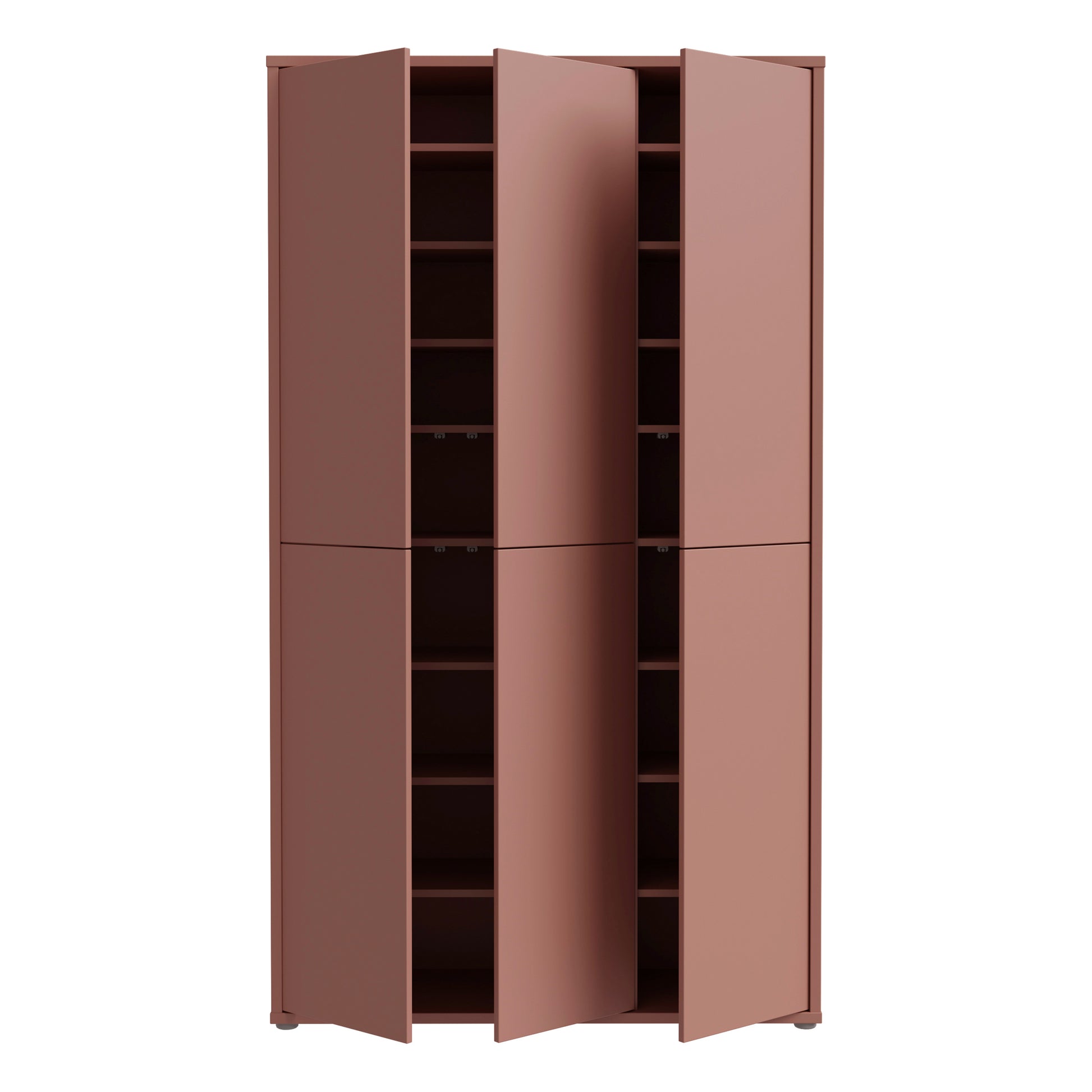 Bloc Tall 6 Door Shoe Cabinet in Terracotta - Industrious Decor