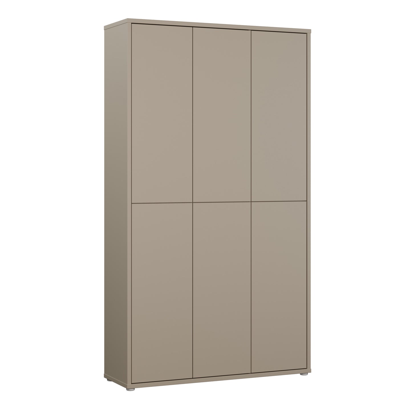 Bloc Tall 6 Door Shoe Cabinet in Taupe - Industrious Decor