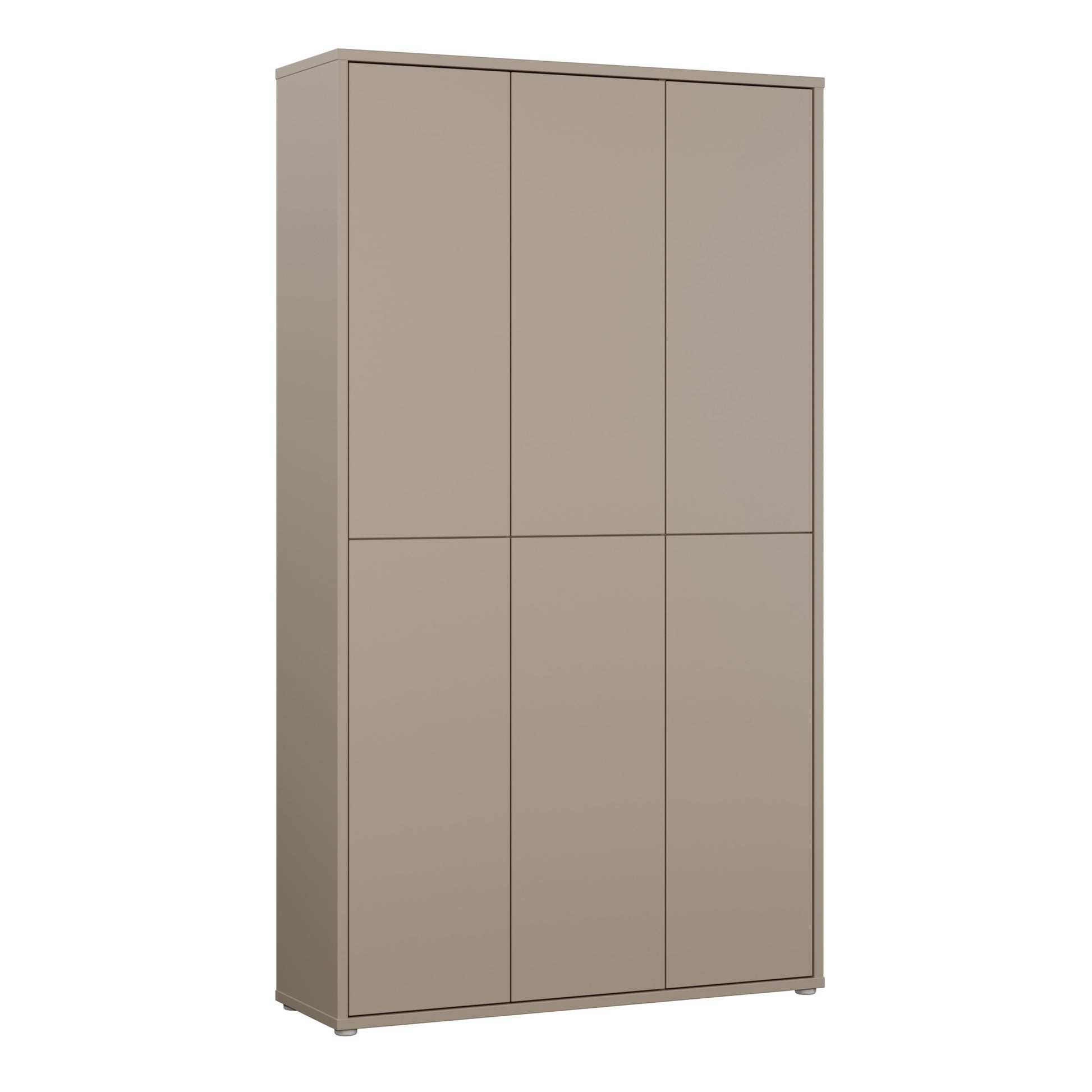 Bloc Tall 6 Door Shoe Cabinet in Taupe - Industrious Decor