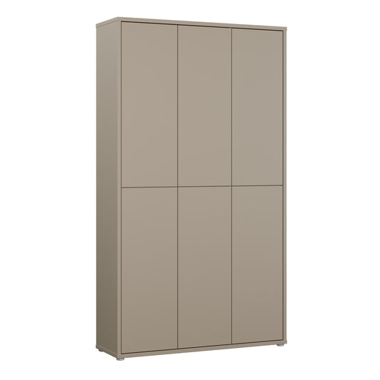 Bloc Tall 6 Door Shoe Cabinet in Taupe - Industrious Decor