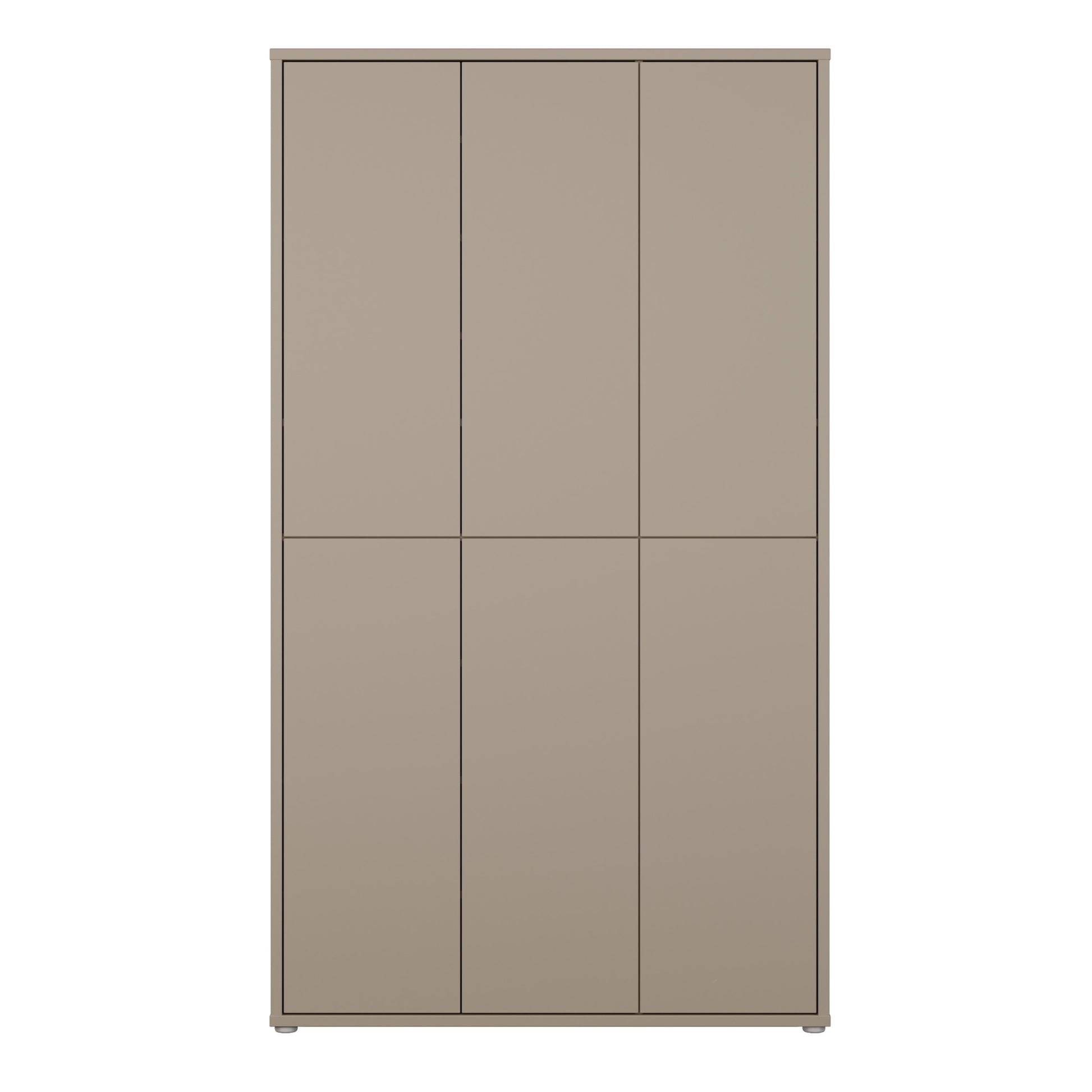 Bloc Tall 6 Door Shoe Cabinet in Taupe - Industrious Decor